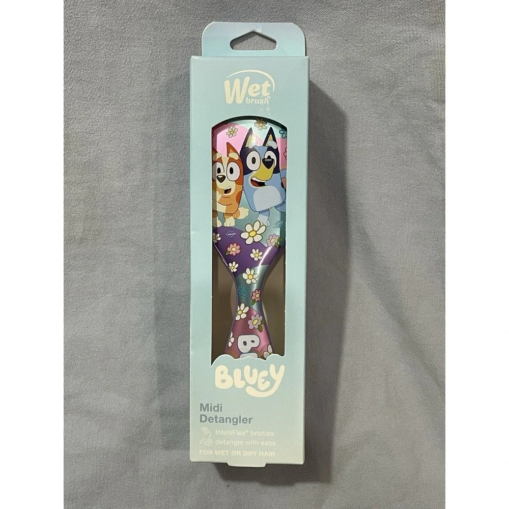 NEW Midi Detangler Hair Brush - Wet Brush x Bluey - Purple w/ Bluey & Bingo